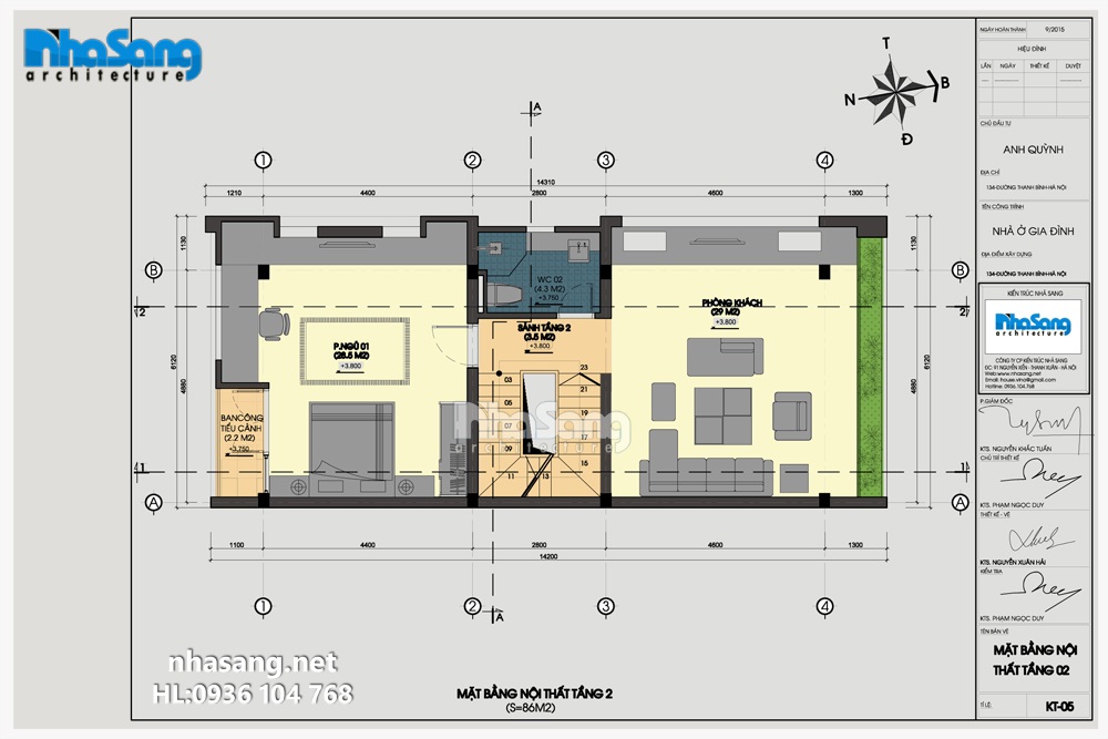 thiết kế nhà 6m x 12m